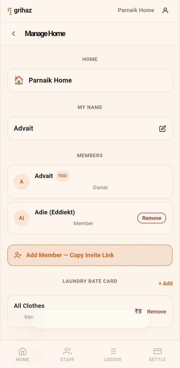 Manage home screen with members and an invite link button